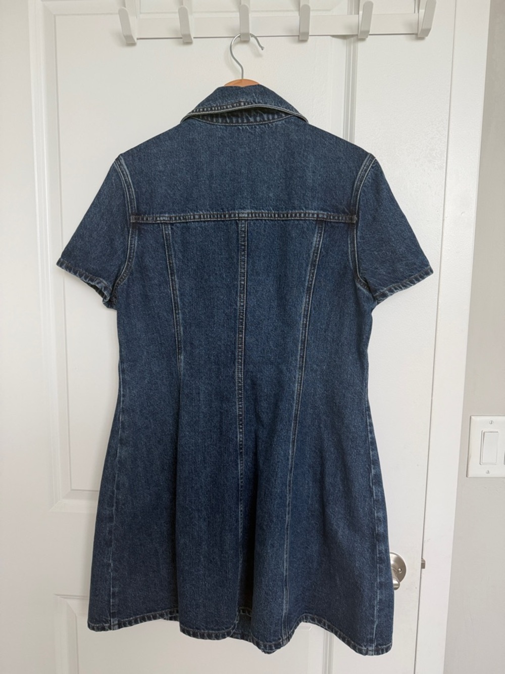 Self-Portrait Denim Button-Front Mini Dress - Picture 7 of 8
